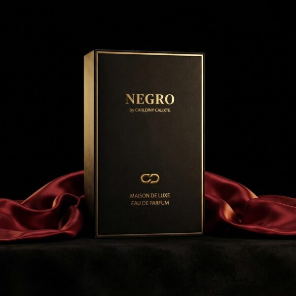 NEGRO packaging, box with red satin