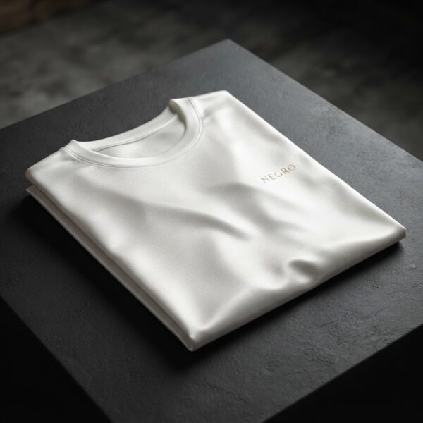 NEGRO White Tee, premium cotton t-shirt